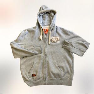 Vtg gray embroidered rolling paper logo thick heavyweight men’s hoodie XXL